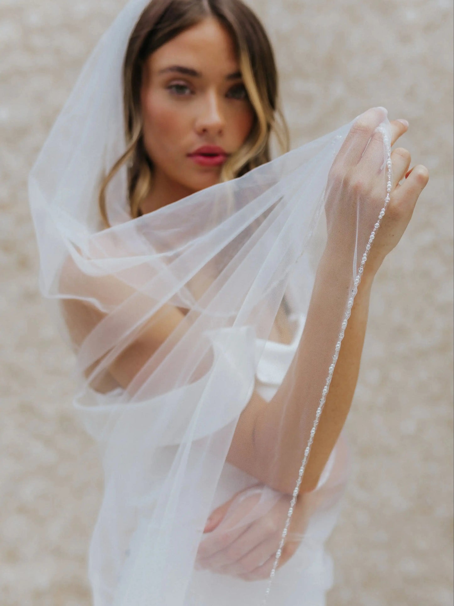 The "Audrey" Scattered Pearl Veil