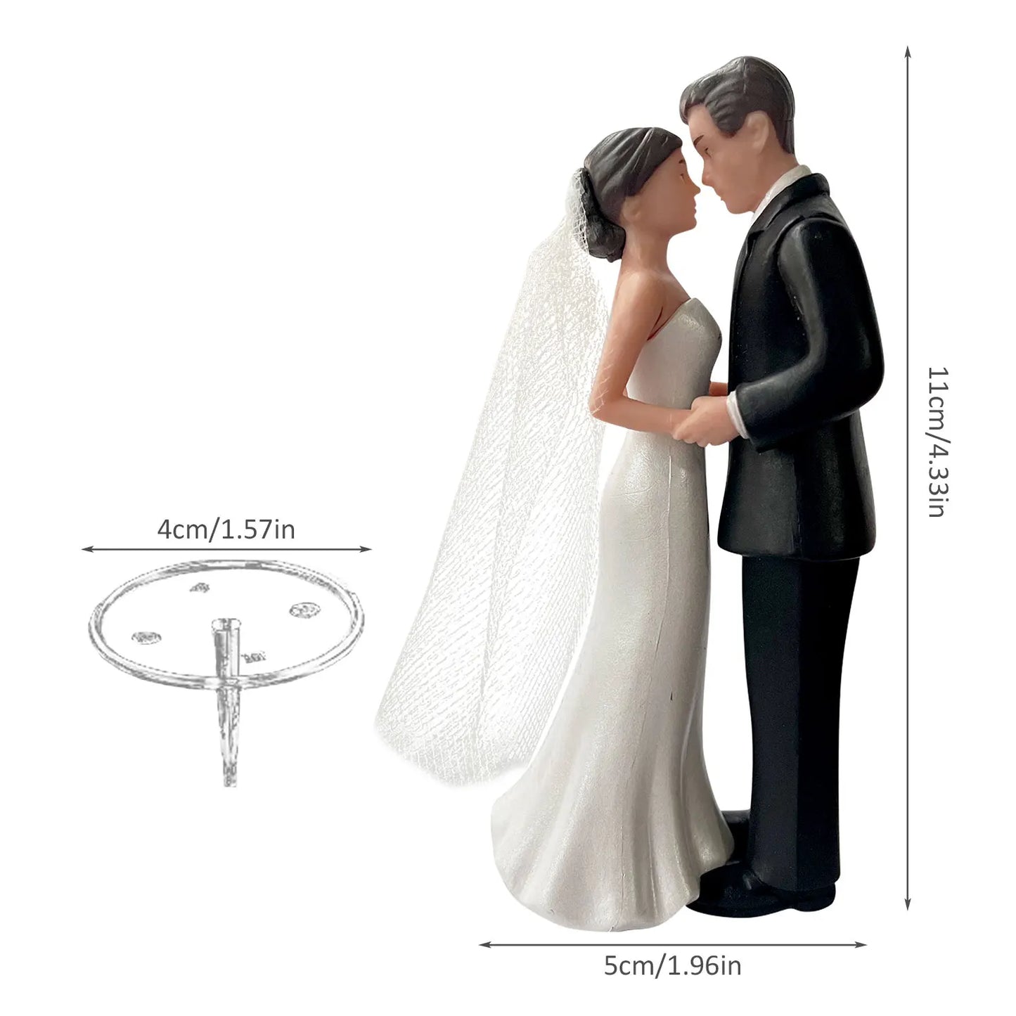 Elegant Bride & Groom Wedding Cake Topper