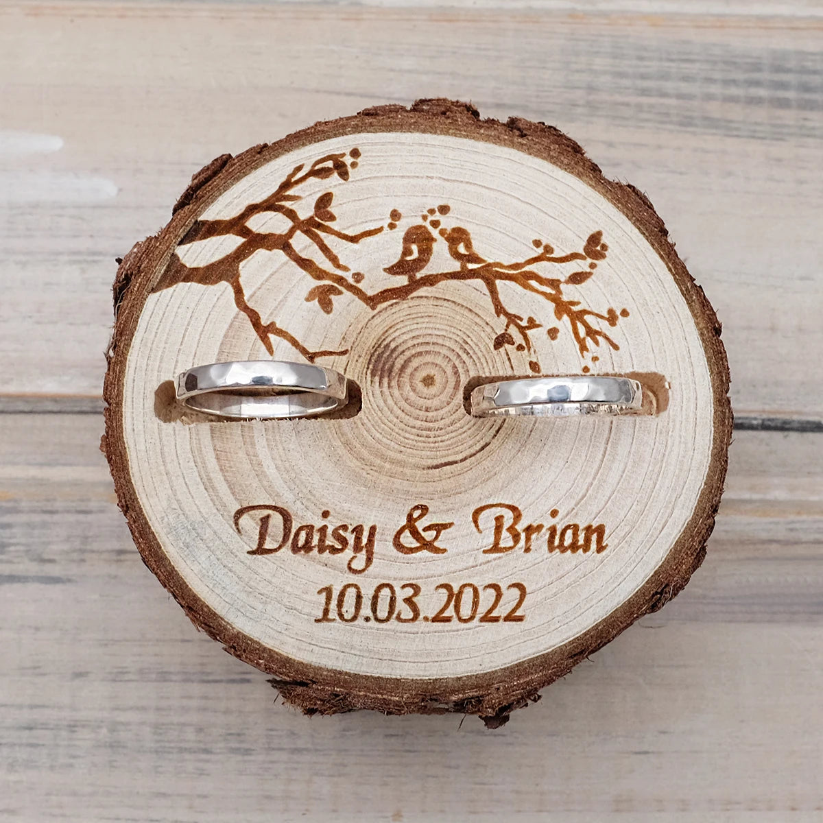 Personalized Rustic Wooden Ring Box