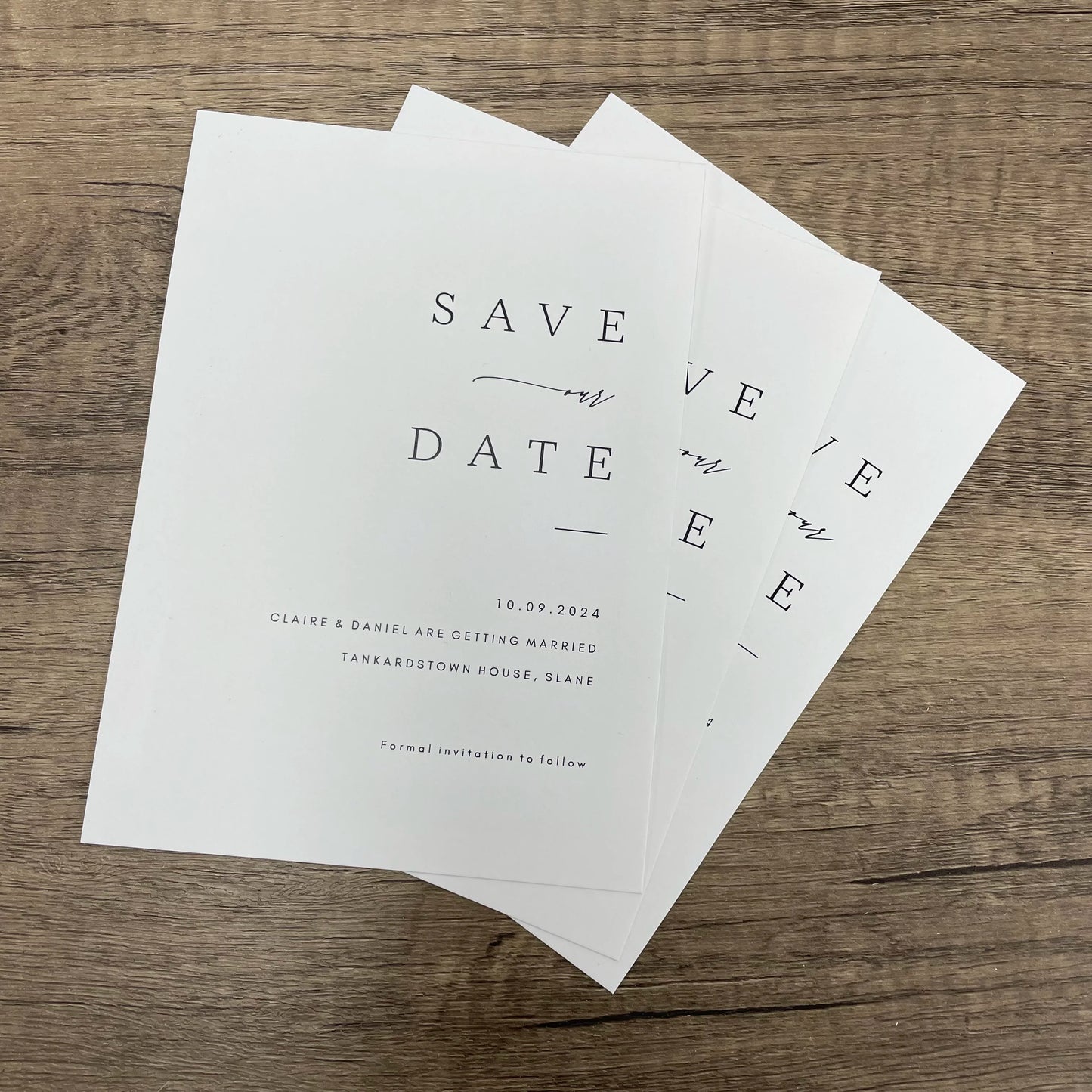 Minimalist Photo Save the Date | Modern Wedding Announcement Card with Envelope | Custom Stationery