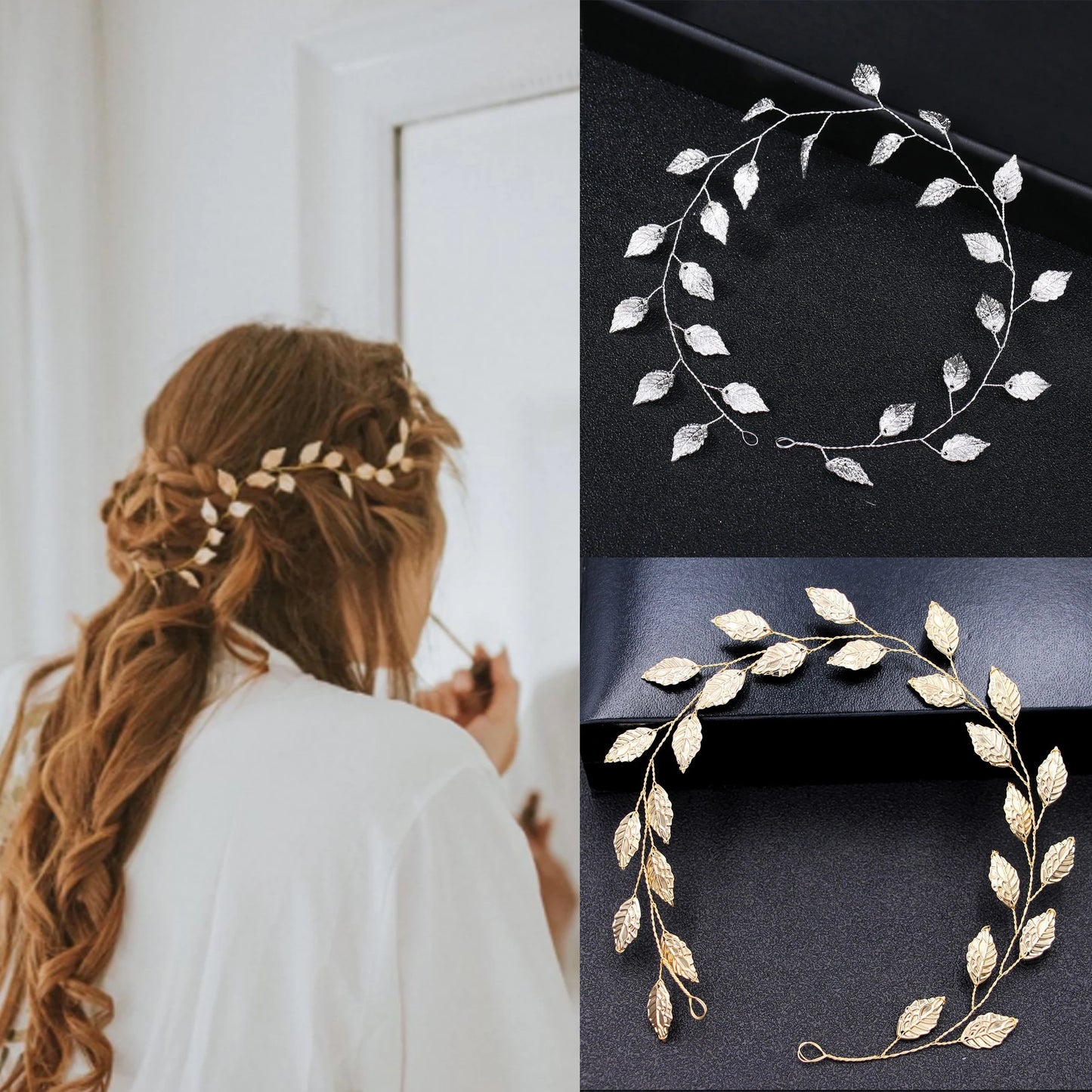 Romantic Pearl & Leaf Bridal Hair Vine | Versatile Wedding Headpiece