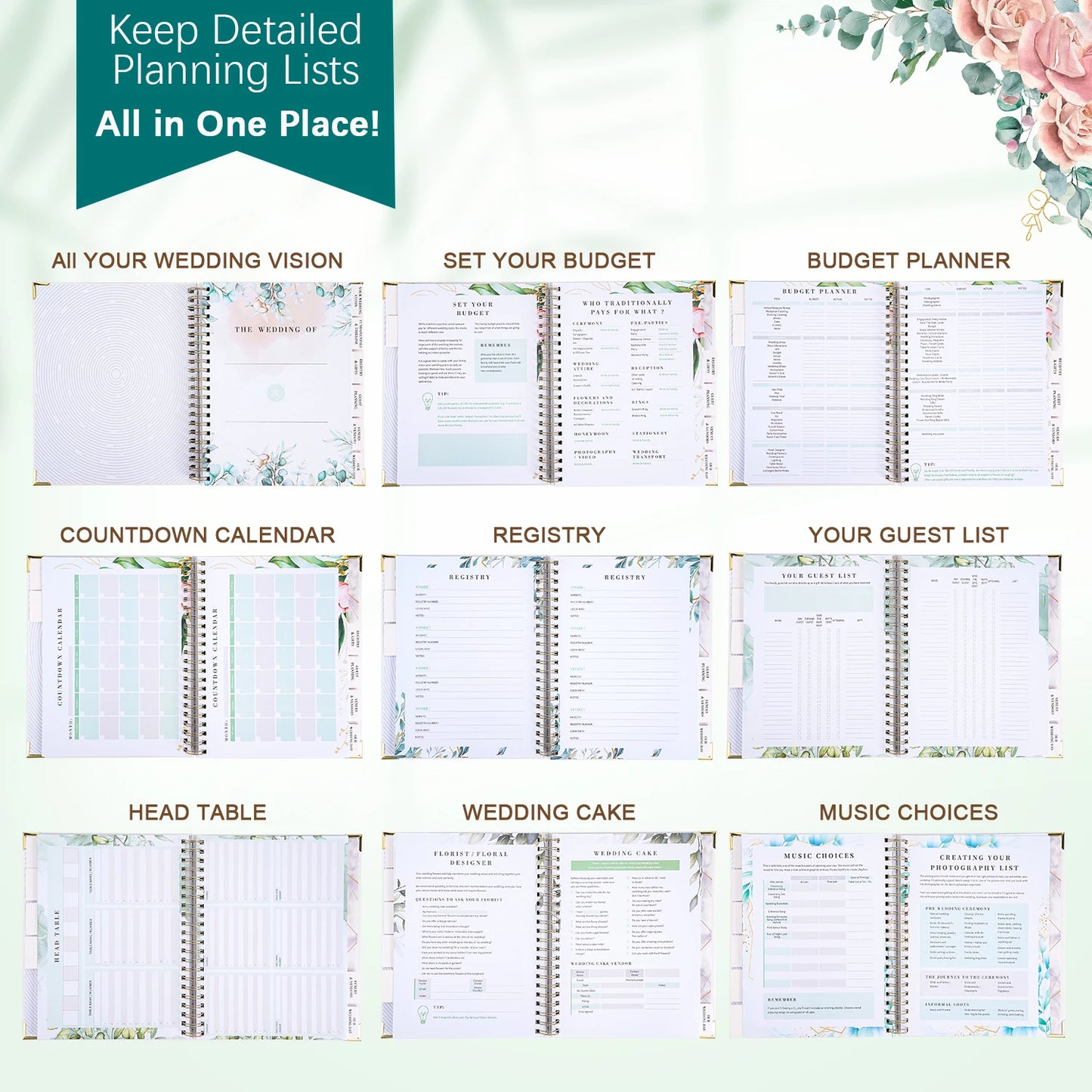 The Complete Wedding Planner & Organizer | Floral Hardcover Notebook | The Perfect Engagement Gift for the Bride-to-Be