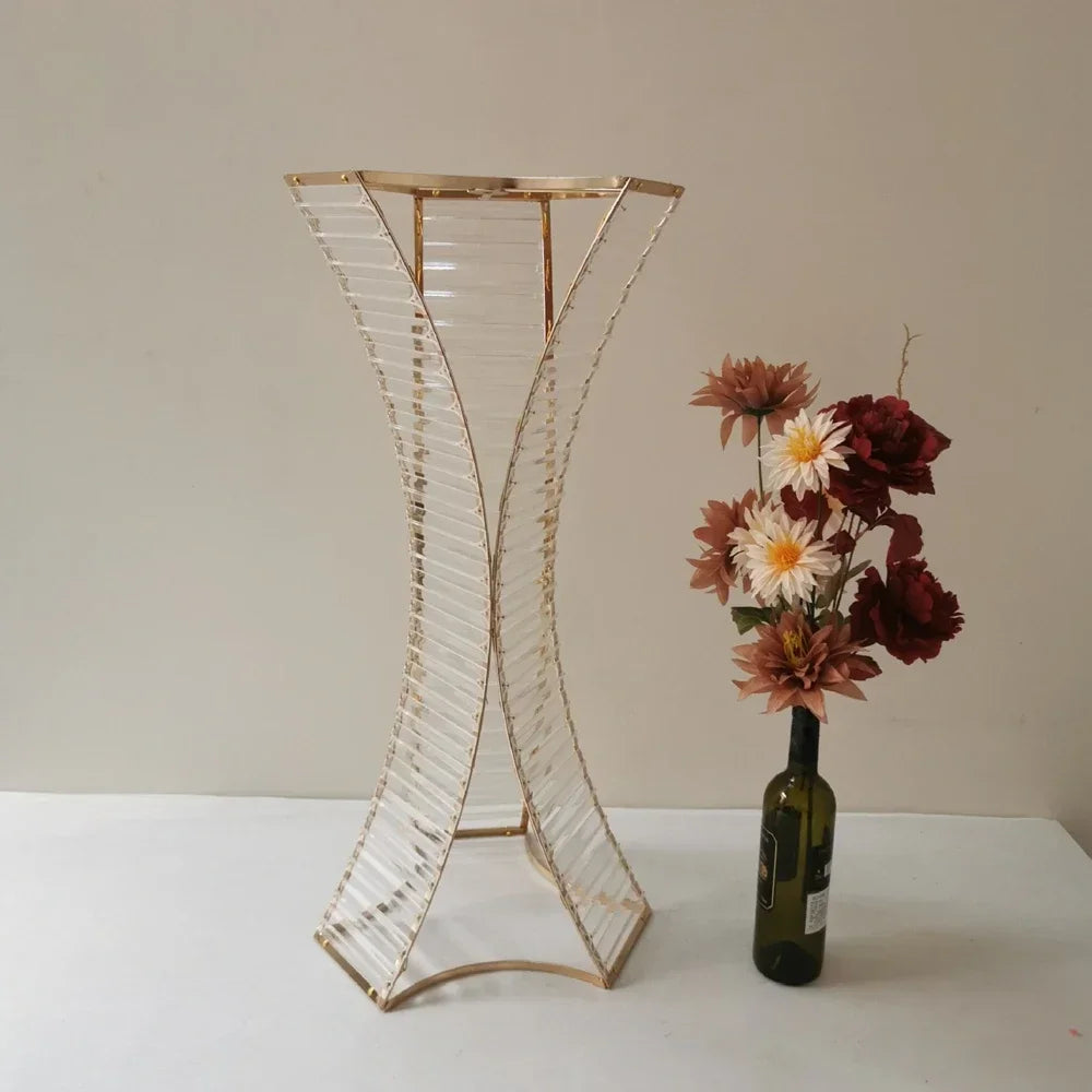 "Aurelia" Tall Gold Centerpiece Stand for Wedding Tables
