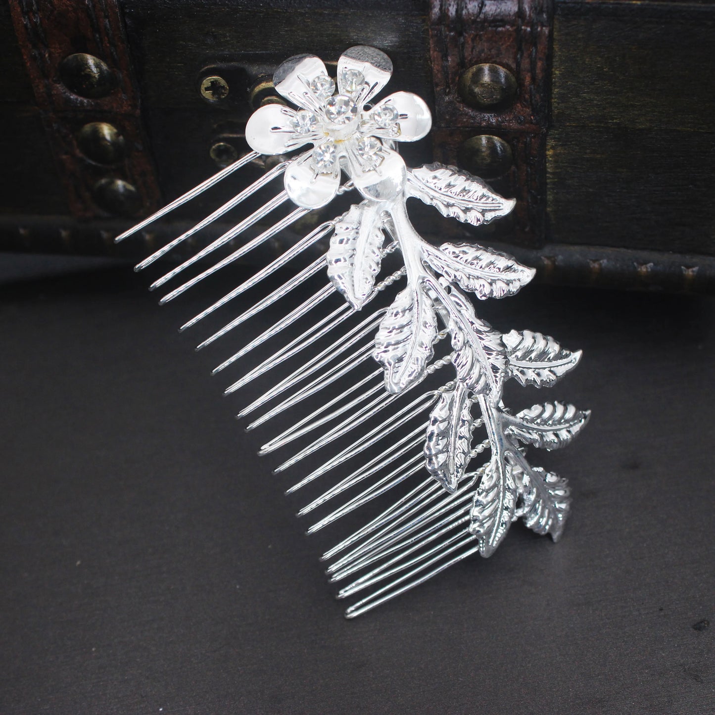 "Daphne" Botanical Bridal Hair Comb (Leaf & Butterfly Styles)
