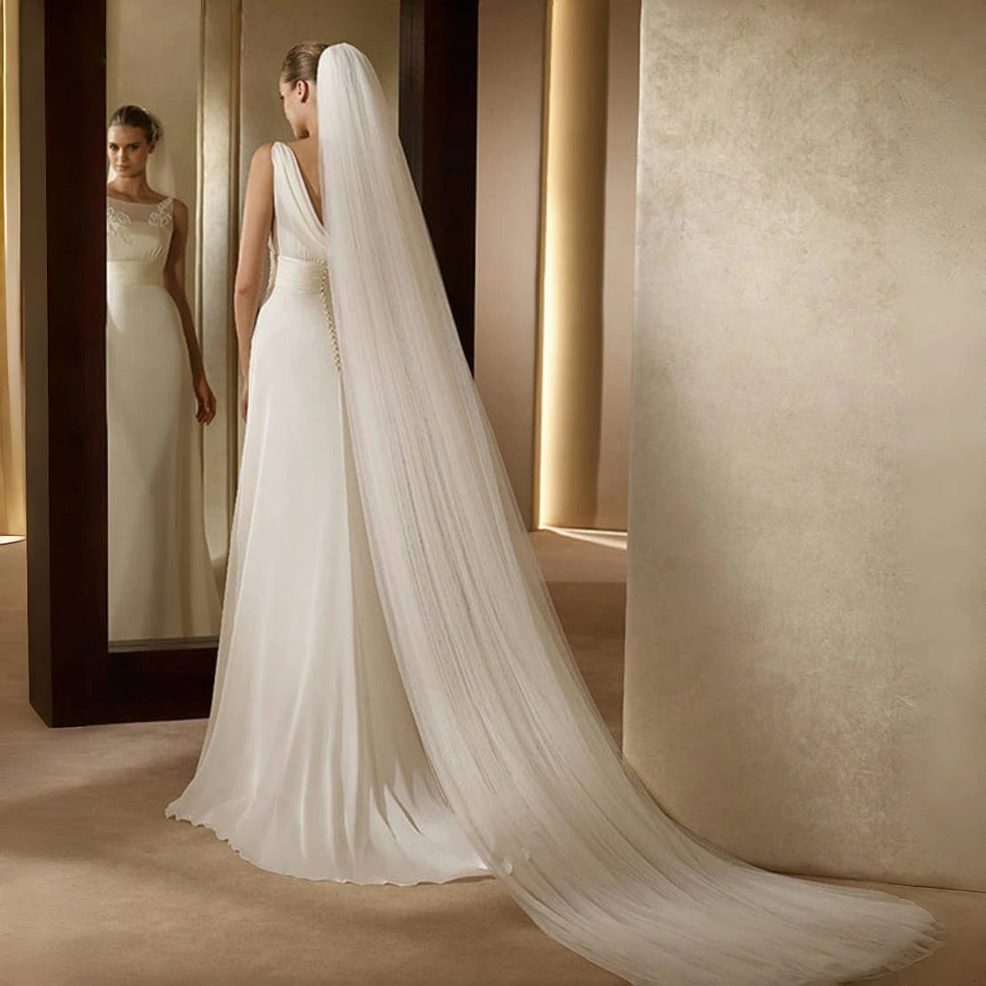 Classic Minimalist Single-Tier Wedding Veil