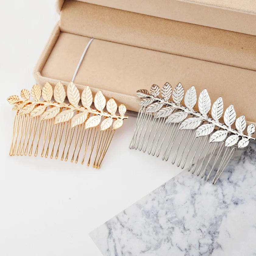 "Daphne" Botanical Bridal Hair Comb (Leaf & Butterfly Styles)
