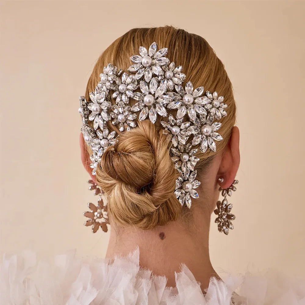 Celestial Starburst Pearl & Crystal Bridal Headpiece