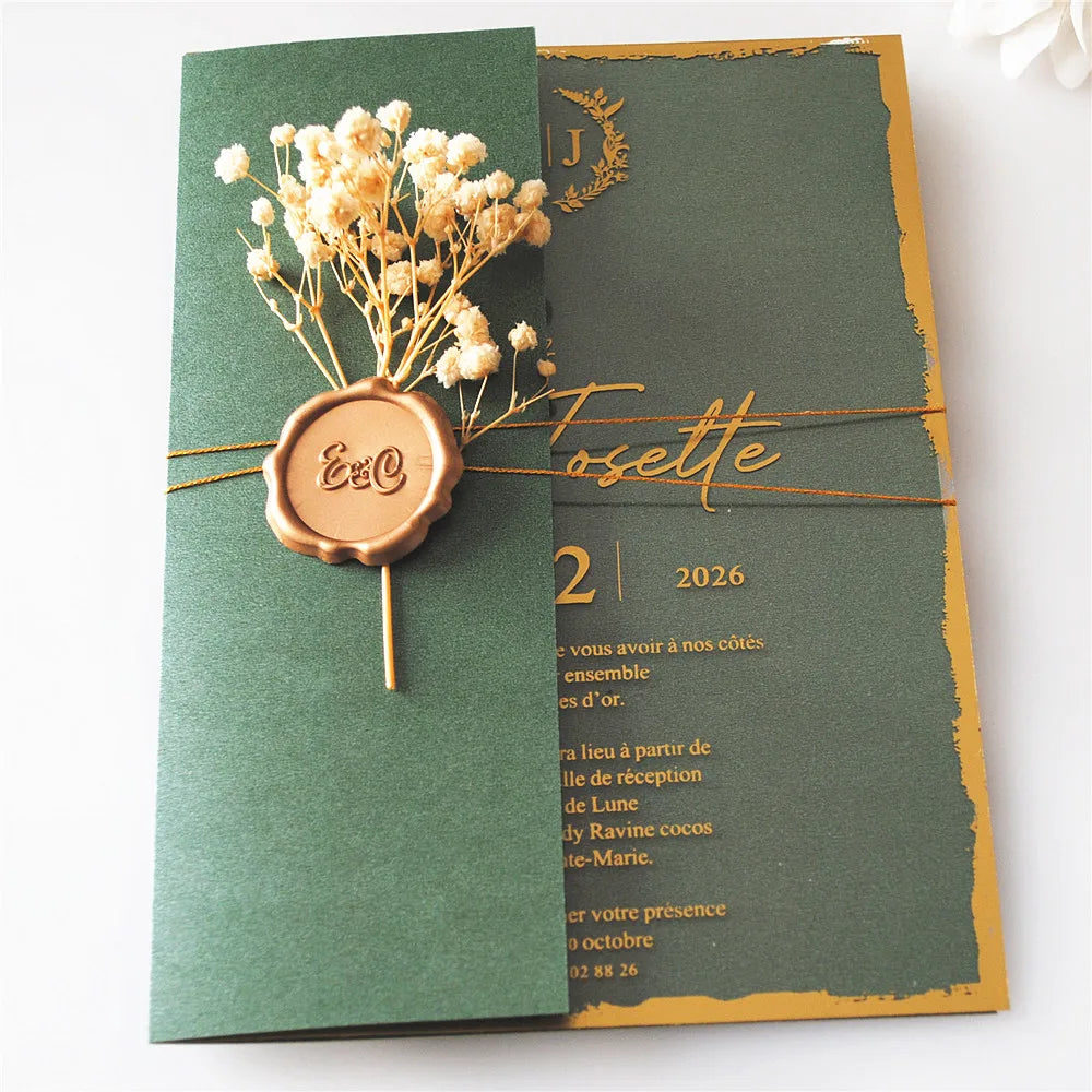 Elegant 30pcs Custom Wedding Invitation Cards