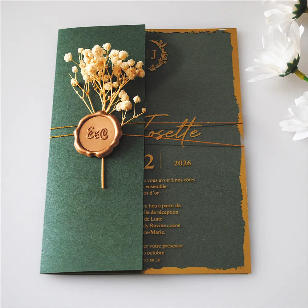 Elegant 30pcs Custom Wedding Invitation Cards