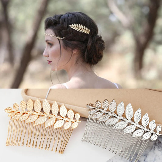 "Daphne" Botanical Bridal Hair Comb (Leaf & Butterfly Styles)