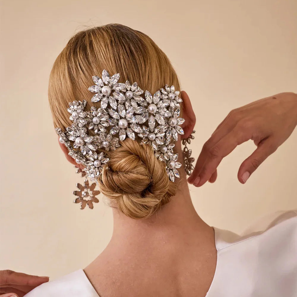 Celestial Starburst Pearl & Crystal Bridal Headpiece