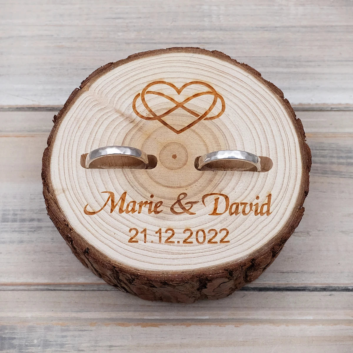 Personalized Rustic Wooden Ring Box