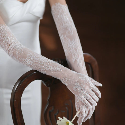 Sheer Lace Opera Gloves.