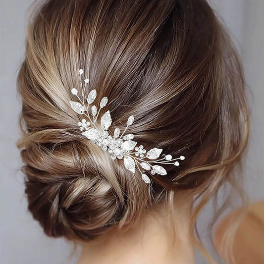 "Elara" Crystal & Pearl Bridal Hair Comb