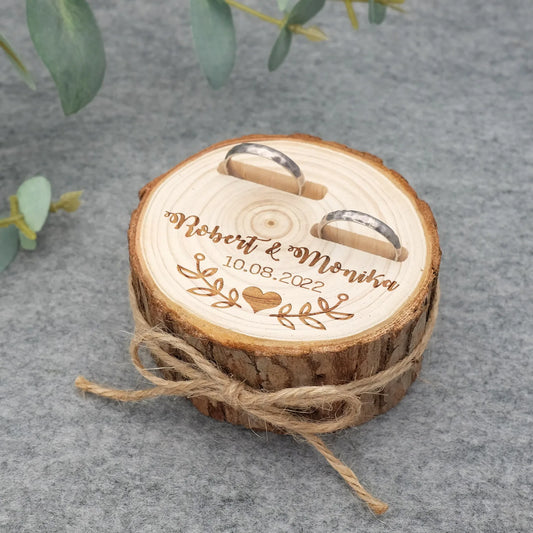 Personalized Rustic Wooden Ring Box