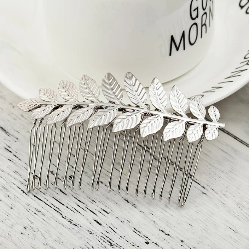 "Daphne" Botanical Bridal Hair Comb (Leaf & Butterfly Styles)
