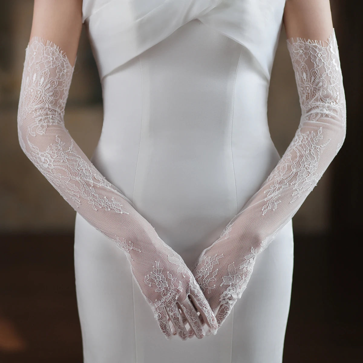 Sheer Lace Opera Gloves.
