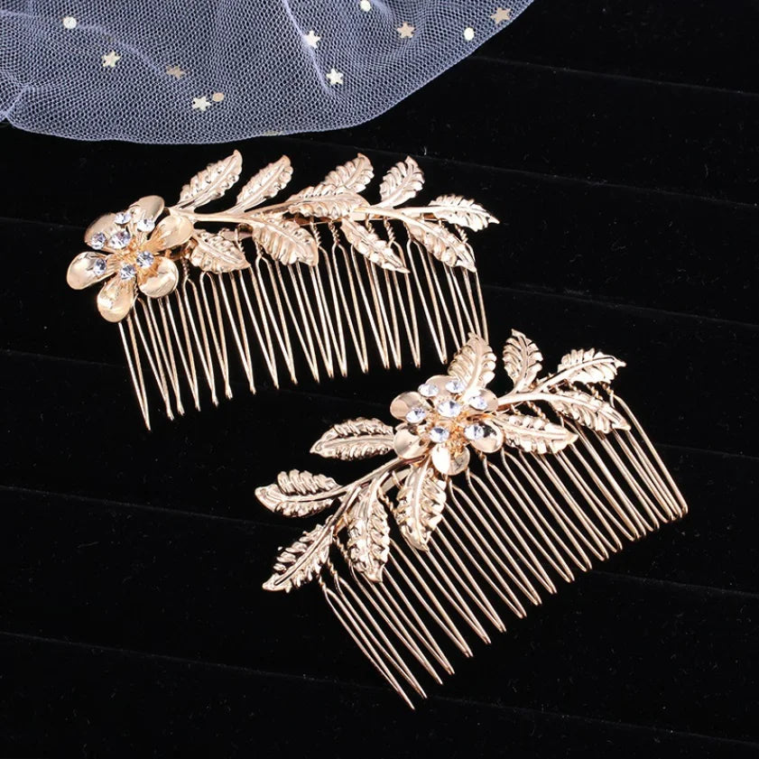 "Daphne" Botanical Bridal Hair Comb (Leaf & Butterfly Styles)