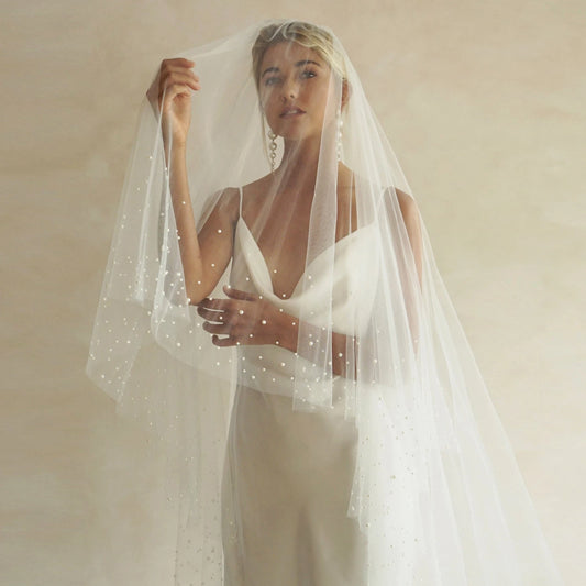 Starry Night Pearl Veil | Scattered Pearl Bridal Veil
