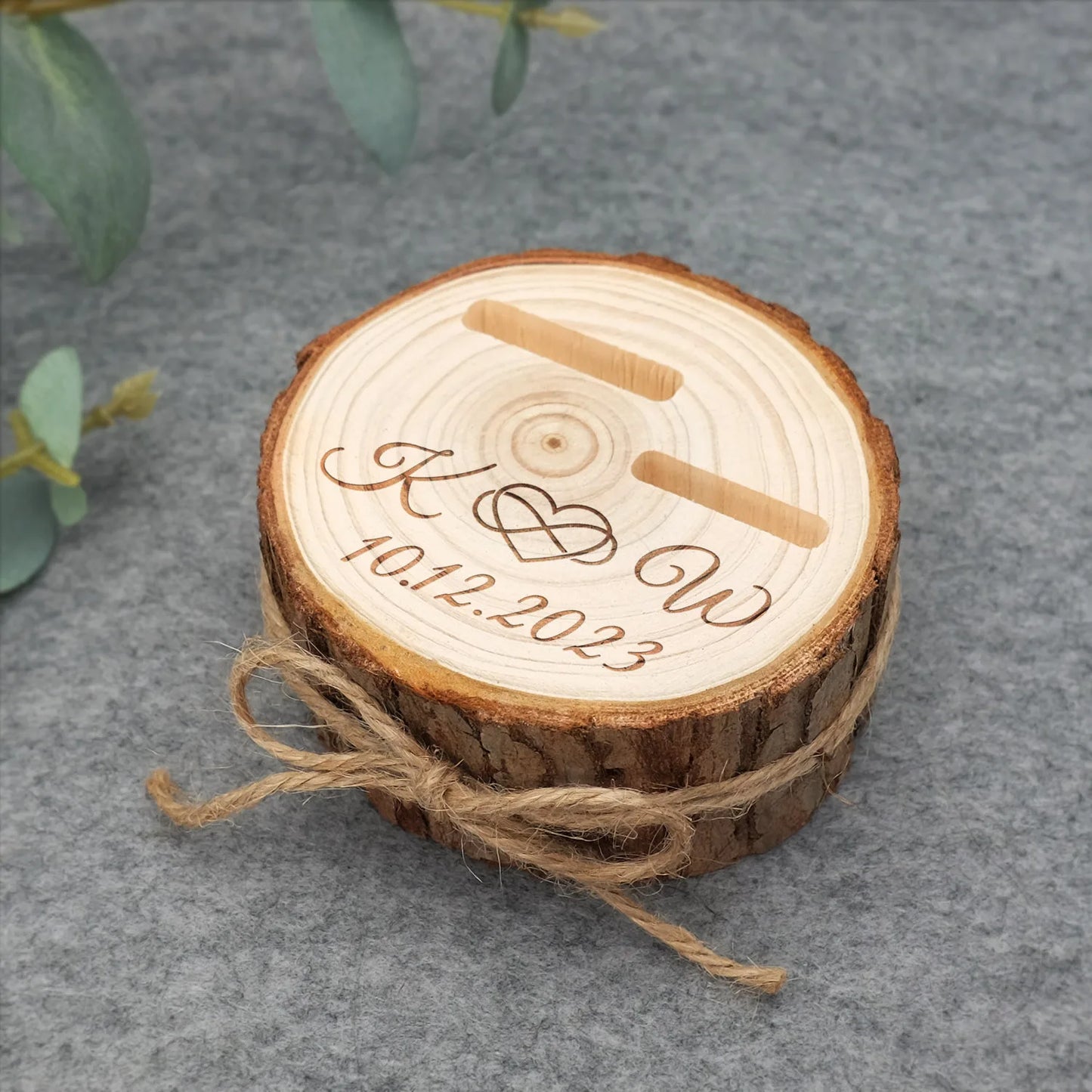 Personalized Rustic Wooden Ring Box