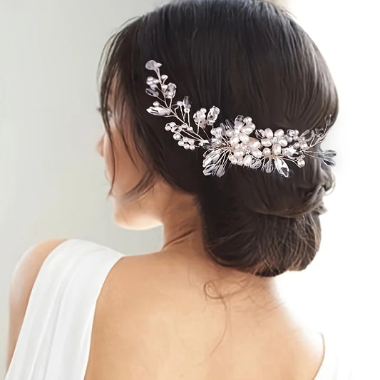 Luminous Crystal & Pearl Bridal Hair Comb