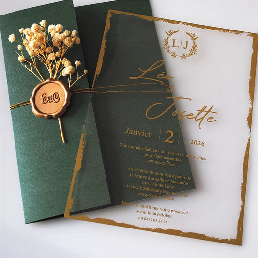 Elegant 30pcs Custom Wedding Invitation Cards