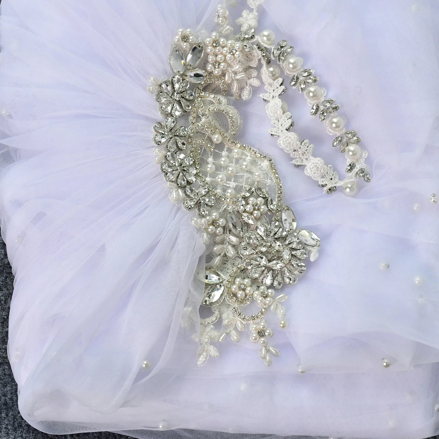Show-Stopper Pearl & Crystal Bridal Cape | Cathedral Length