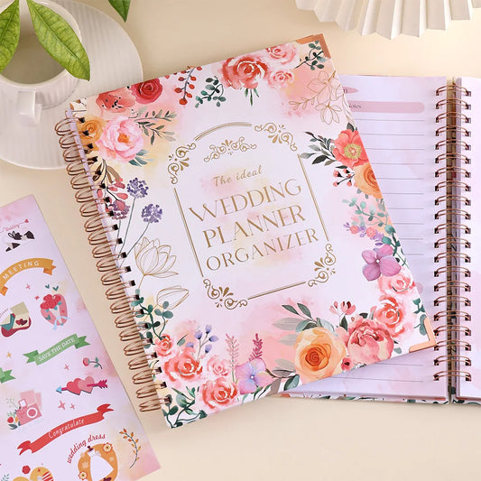 The Ultimate Floral Wedding Planner & Organizer | Hardcover Bridal Book with Stickers | Engagement Gift for the Bride-to-Be