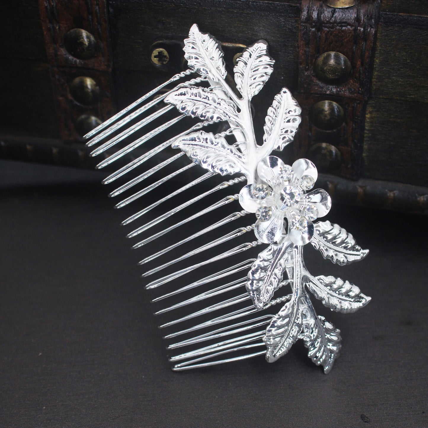 "Daphne" Botanical Bridal Hair Comb (Leaf & Butterfly Styles)