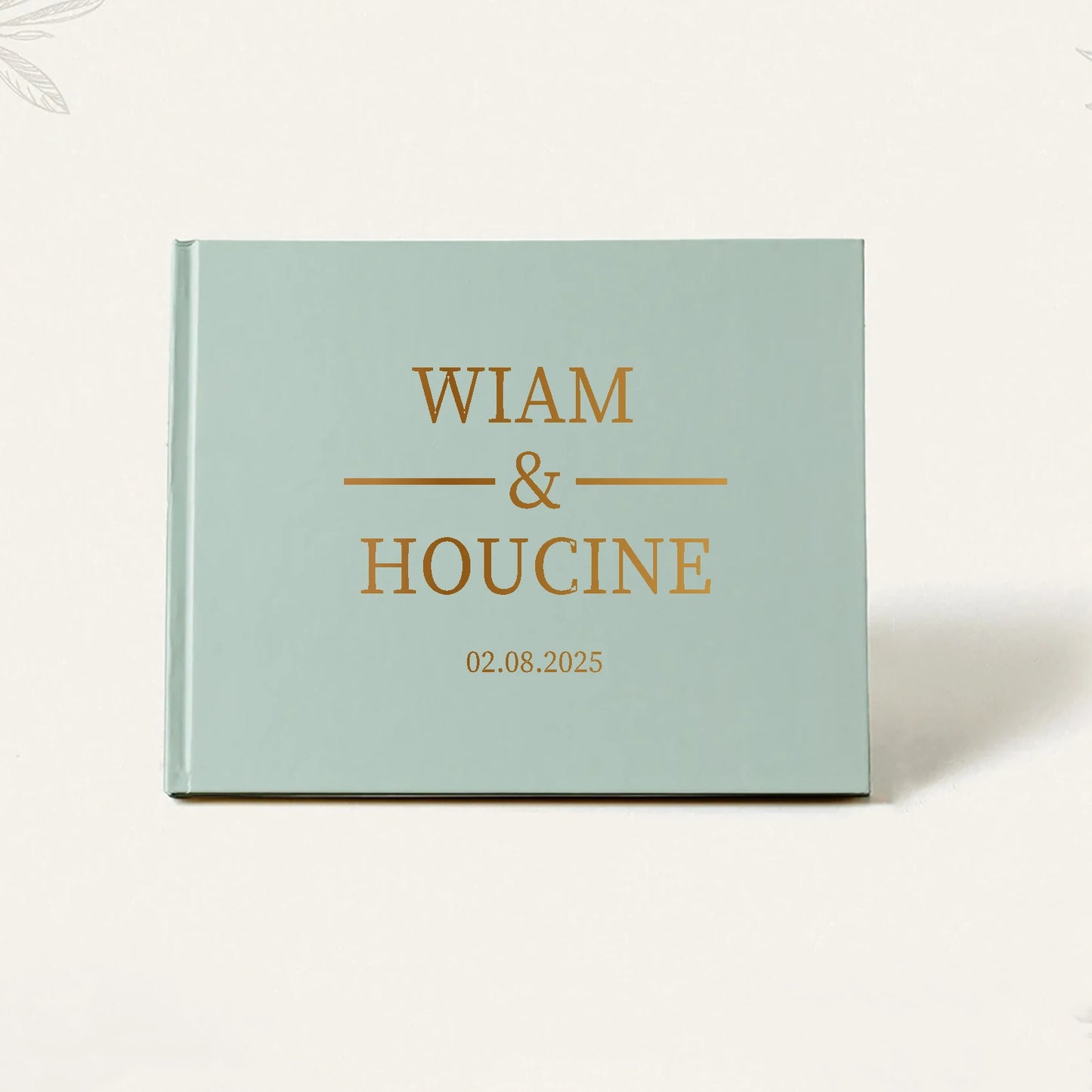 Personalized Sage Green Wedding Guest Book | Custom Gold Foil Signing Book for Weddings, Bridal Showers & Anniversaries