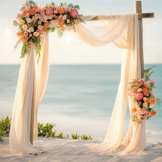Wedding Arch Draping Fabric | Sheer Chiffon Scarf for Ceremony Backdrop, Arbor & Gazebo Decor