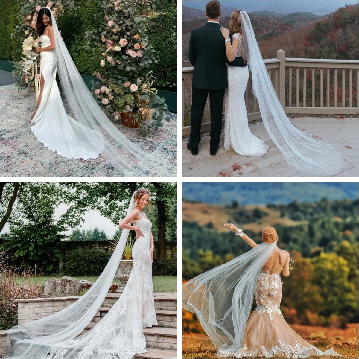 Classic Minimalist Single-Tier Wedding Veil