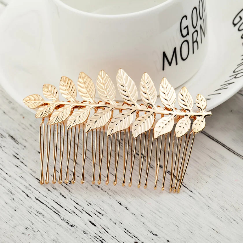 "Daphne" Botanical Bridal Hair Comb (Leaf & Butterfly Styles)