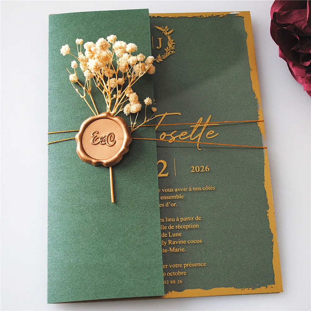 Elegant 30pcs Custom Wedding Invitation Cards