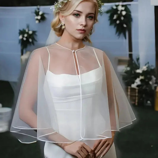 Chic Sheer Bridal Capelet | Modern Wedding Bolero