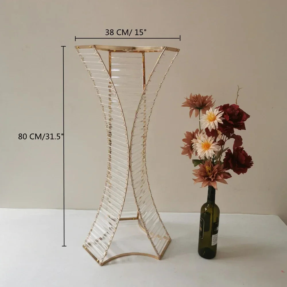 "Aurelia" Tall Gold Centerpiece Stand for Wedding Tables