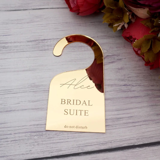 Personalized Mirror Acrylic Bridal Suite Door Hanger