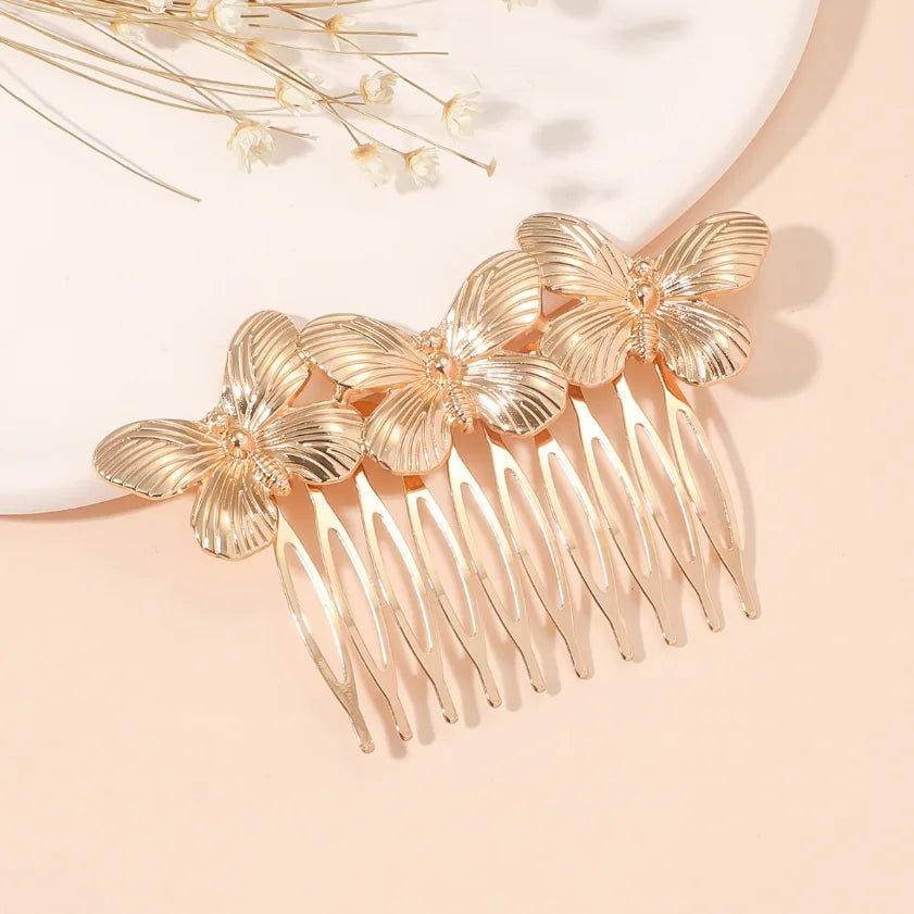 "Daphne" Botanical Bridal Hair Comb (Leaf & Butterfly Styles)