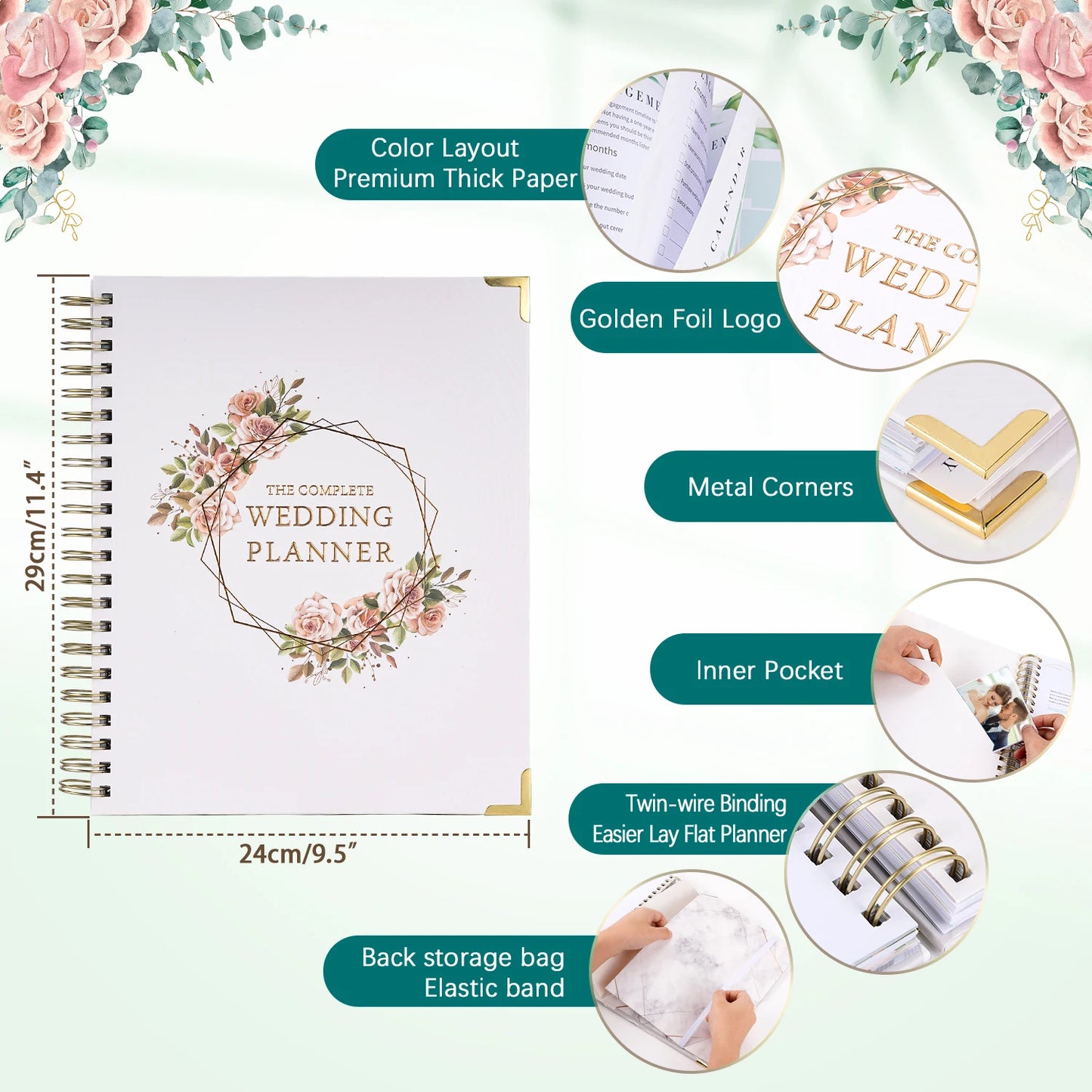 The Complete Wedding Planner & Organizer | Floral Hardcover Notebook | The Perfect Engagement Gift for the Bride-to-Be