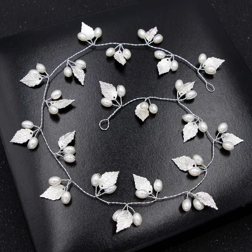 Romantic Pearl & Leaf Bridal Hair Vine | Versatile Wedding Headpiece