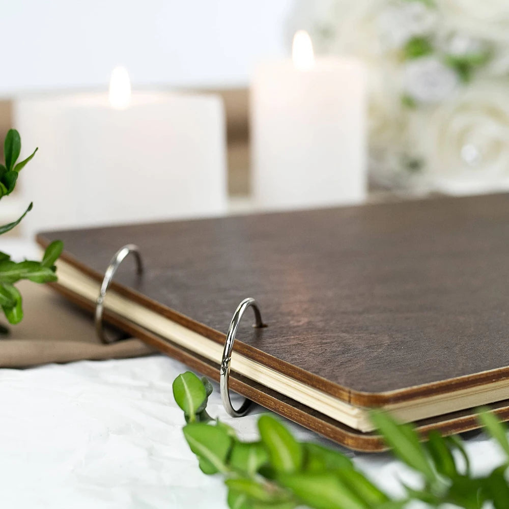 Personalized Wooden Wedding Guest Book | Rustic Photo Album & Keepsake | Custom Engraved Guestbook for Wedding, Anniversary, Bridal Shower