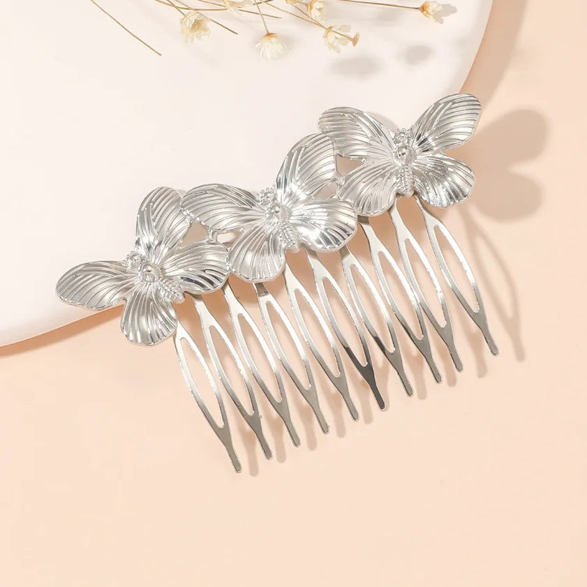 "Daphne" Botanical Bridal Hair Comb (Leaf & Butterfly Styles)