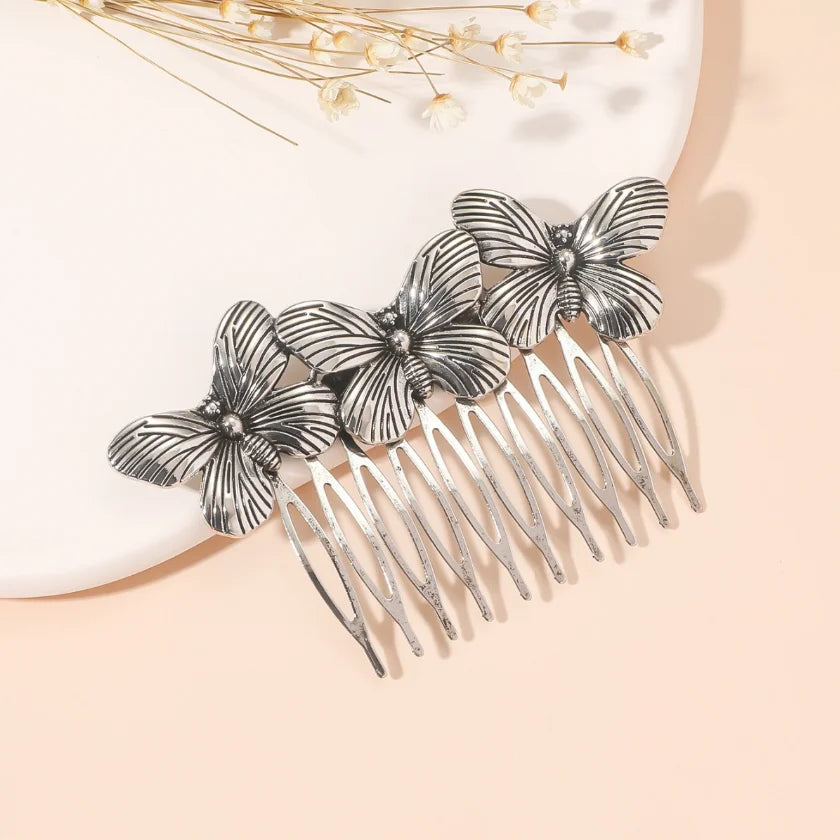 "Daphne" Botanical Bridal Hair Comb (Leaf & Butterfly Styles)