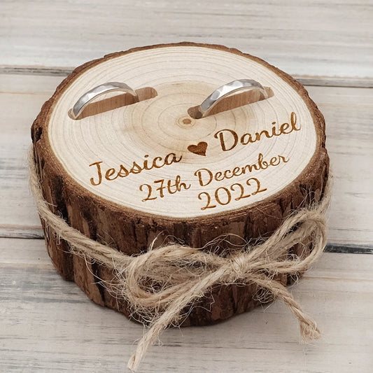 Personalized Rustic Wooden Ring Box