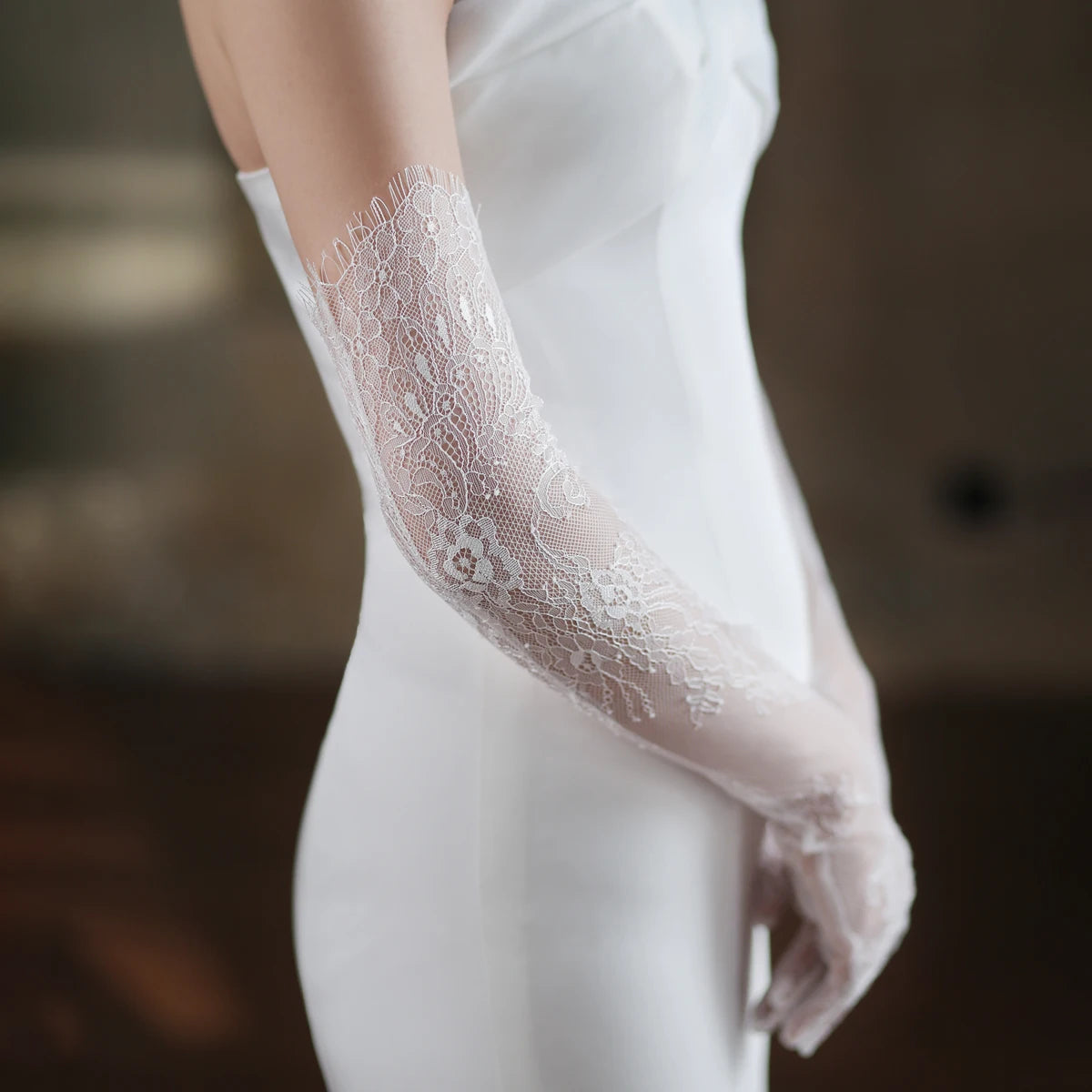 Sheer Lace Opera Gloves.