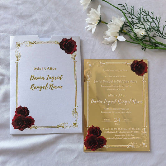 Personalized Mirror Acrylic Wedding Invitation Set