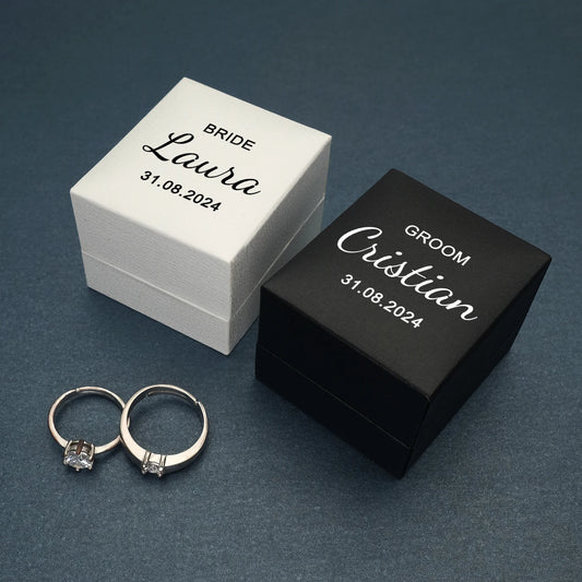 Set of 2 Personalized Wedding Ring Boxes