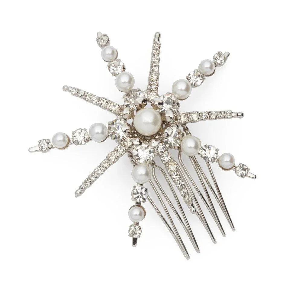Celestial Starburst Pearl & Crystal Bridal Headpiece