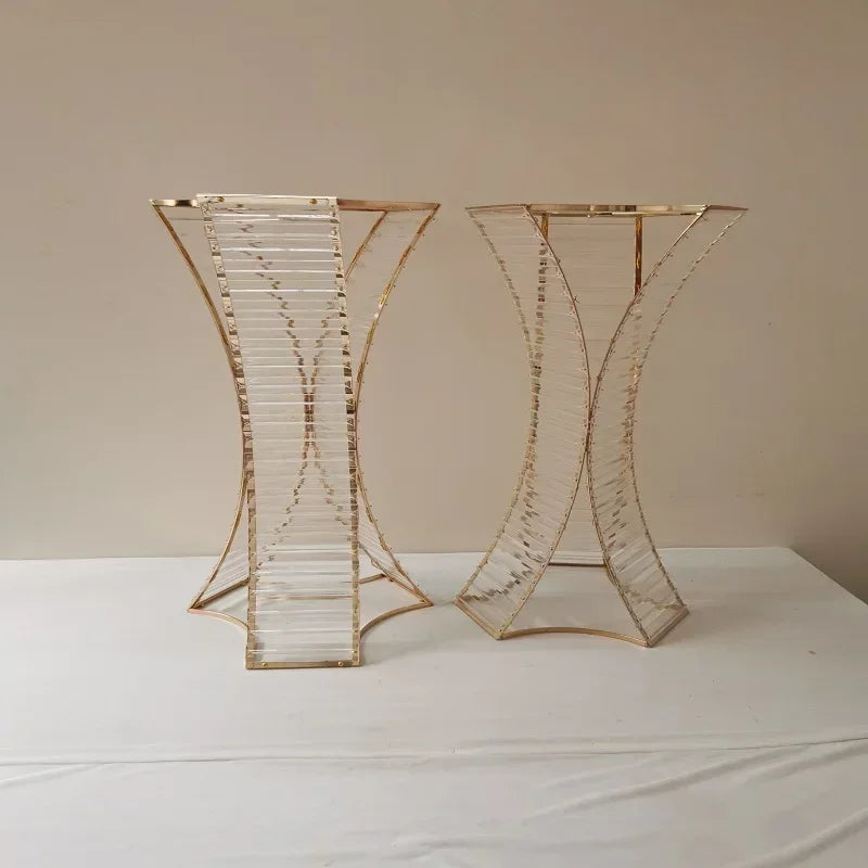 "Aurelia" Tall Gold Centerpiece Stand for Wedding Tables
